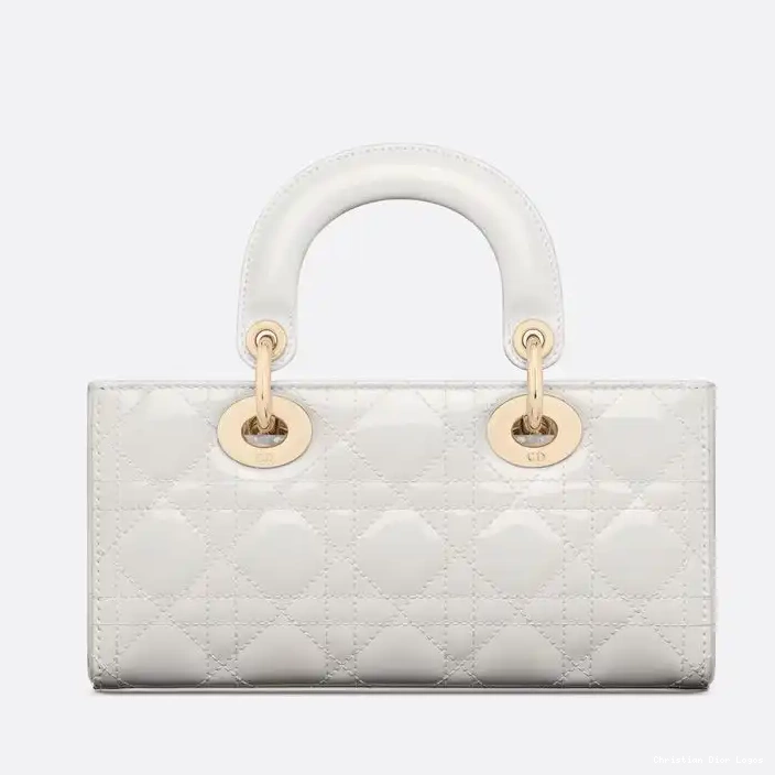 Cheap Small Patent D-Joy Bag White Lady Calfskin Cannage 0327 Luxury